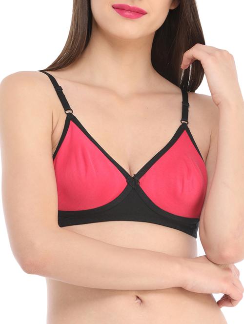 pink cotton regular bra - 13678433 - Very Small Image - 1