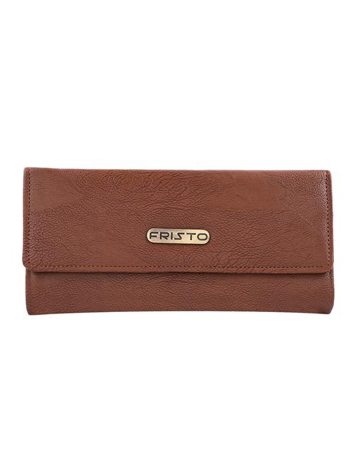 tan leatherette regular clutch - 13678500 - Very Small Image - 1