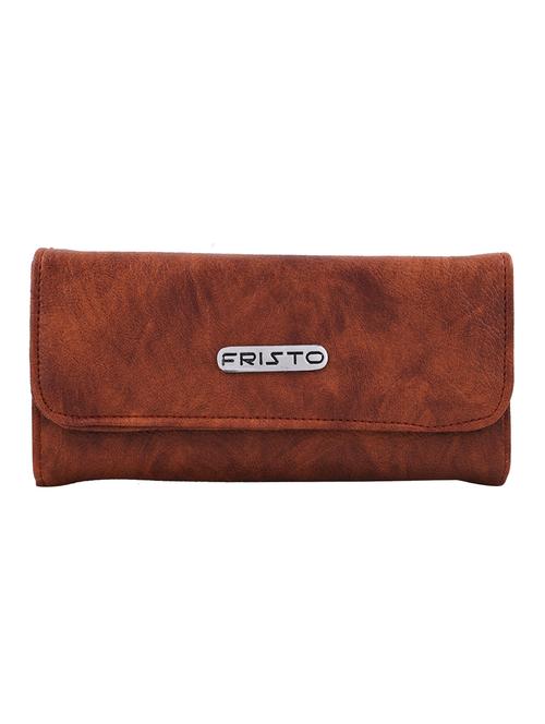 brown leatherette regular clutch - 13678520 - Very Small Image - 1