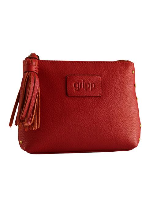 solid red leather handcrafted clutch - 13678532 - Very Small Image - 1