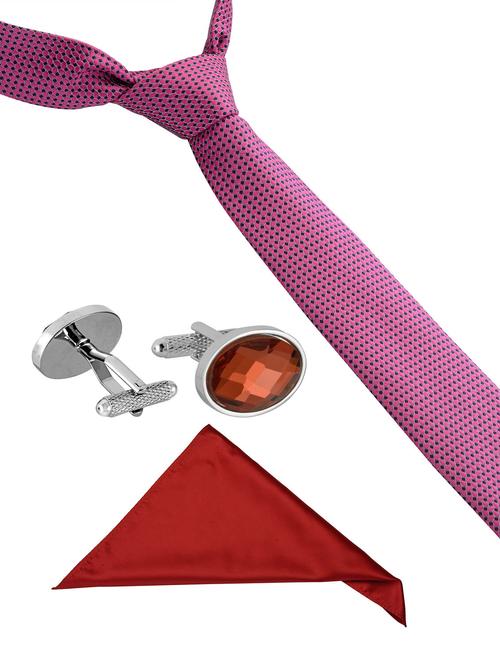 purple tie, pocket square and cufflinks - 13680390 - Very Small Image - 1