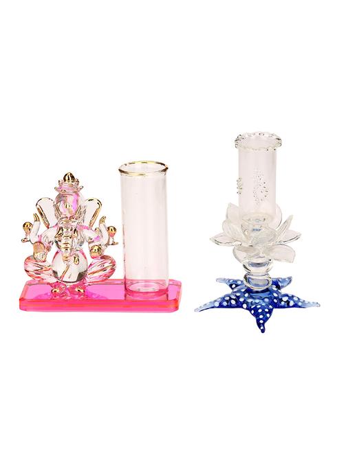 somil dual face intellectual ganesha with star candle stand & pen stand combo - 13686698 - Very Small Image - 1