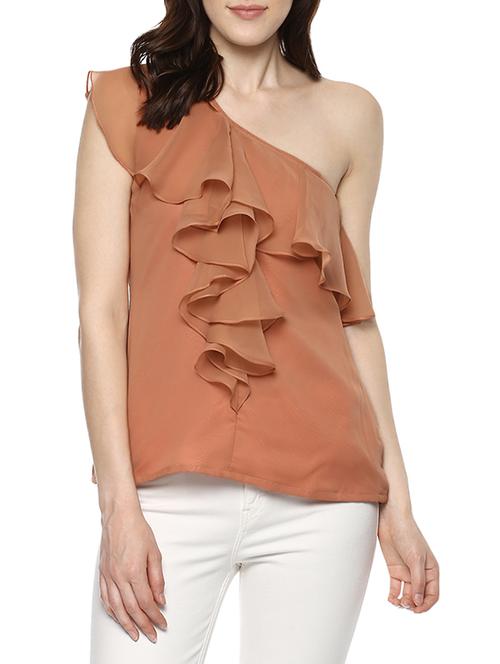single shoulder ruffled top - 13687889 - Very Small Image - 1
