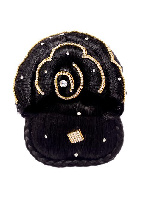 premium range black hair bun - 13688087 - Very Small Image - 1