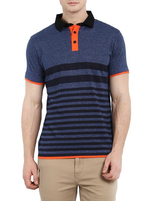 navy blue cotton t-shirt - 13688128 - Very Small Image - 1