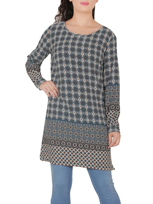 multi cotton printed kurti - 13688213 - Very Small Image - 1