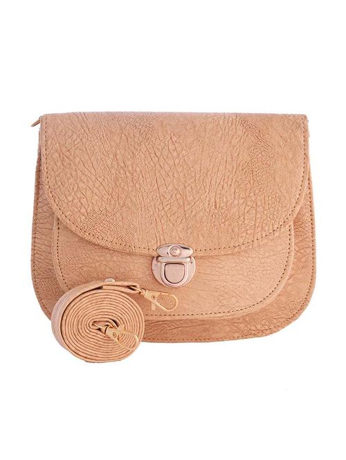 beige leatherette egular sling bag - 13688501 - Very Small Image - 1
