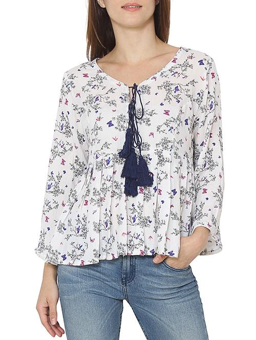 white viscose top - 13689314 - Very Small Image - 1