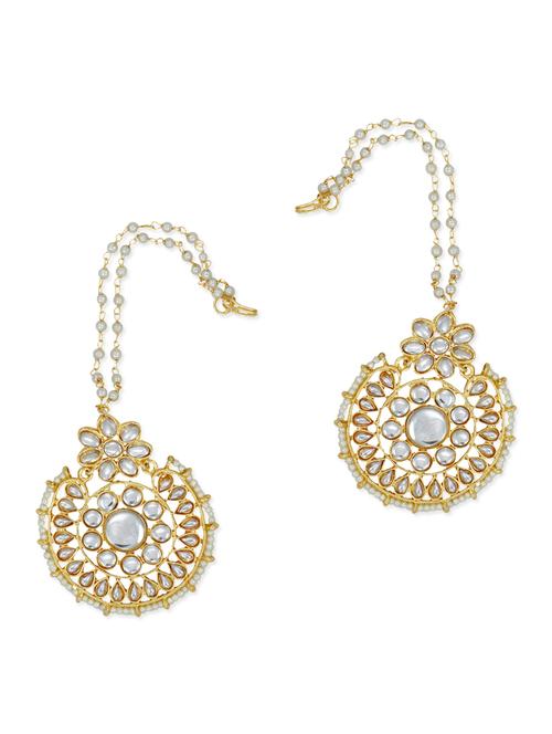golden kundan earrings - 13691416 - Very Small Image - 1