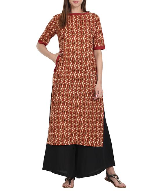 multi cotton straight kurta - 13693040 - Very Small Image - 1