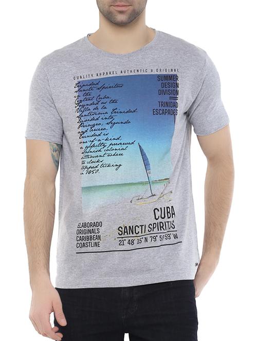 grey cotton t-shirt - 13693373 - Very Small Image - 1