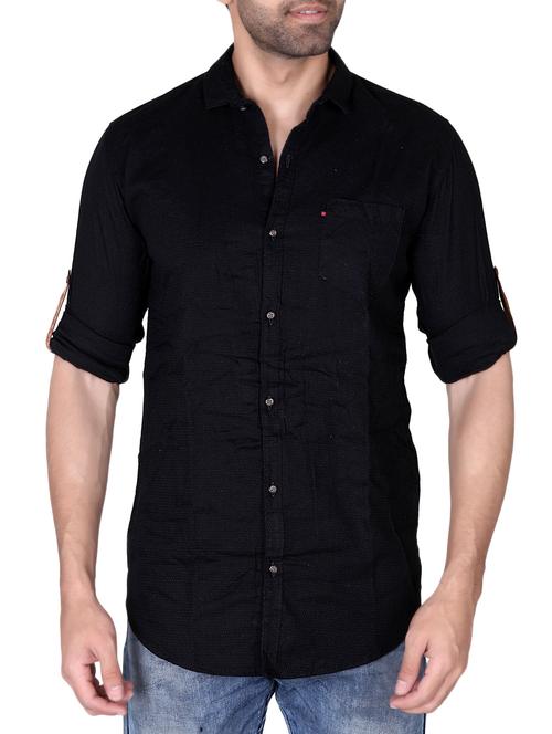 black cotton casual shirt - 13693494 - Very Small Image - 1