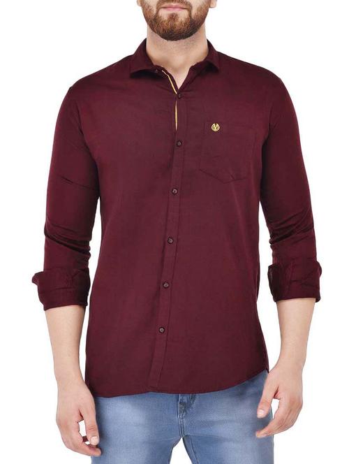 maroon cotton casual shirt - 13693507 - Very Small Image - 1