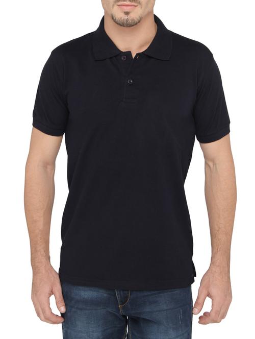 black cotton polo t-shirt - 13694273 - Very Small Image - 1