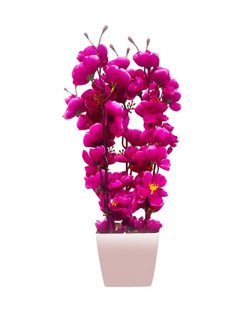 "fleur blossom purple assorted artificial flower  with pot (13.8 inch, pack of 1)" - 13696174 - Very Small Image - 1