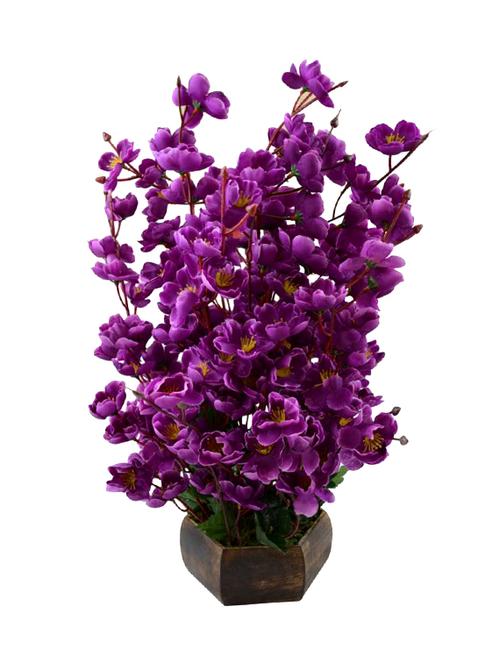 "the fancy mart classic purple wild flower artificial flower  with pot (20 inch, pack of 1)" - 13696194 - Very Small Image - 1