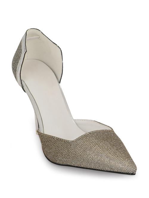 gold faux leather slip on pumps - 13696513 - Very Small Image - 1