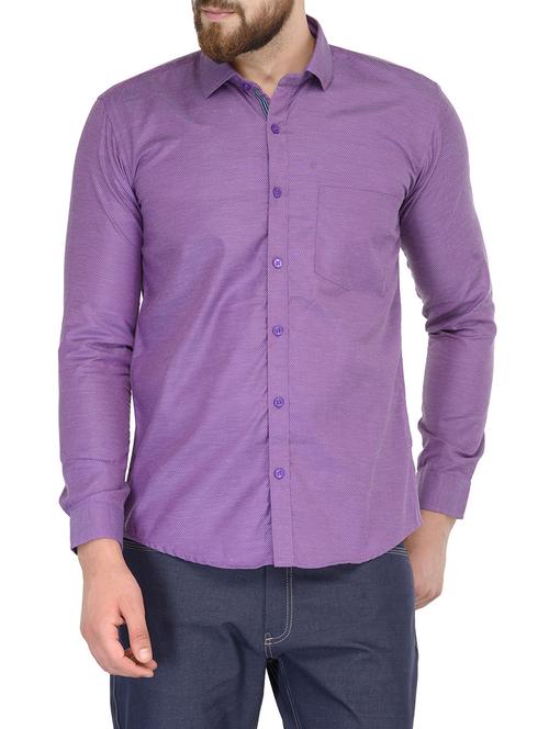 purple cotton blend casual shirt - 13697709 - Very Small Image - 1