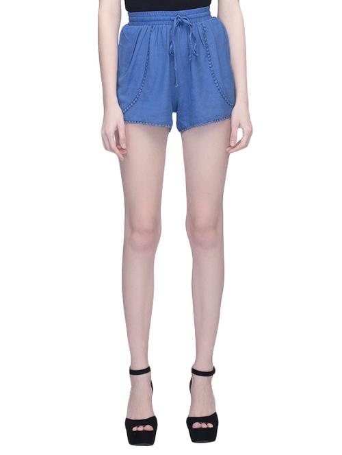 blue cotton regular shorts - 13698685 - Very Small Image - 1
