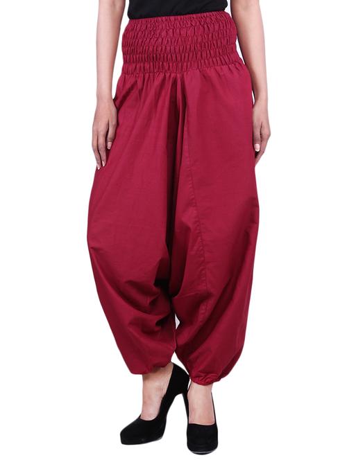 red cotton harem salwars - 13701661 - Very Small Image - 1