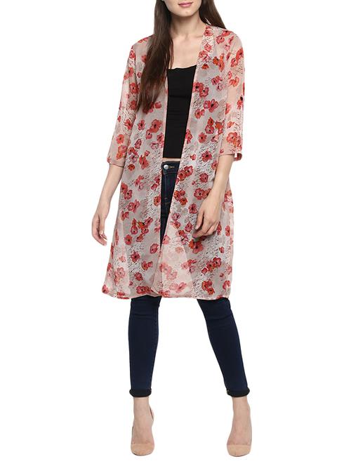 floral sheer shrug - 13701764 - Very Small Image - 1