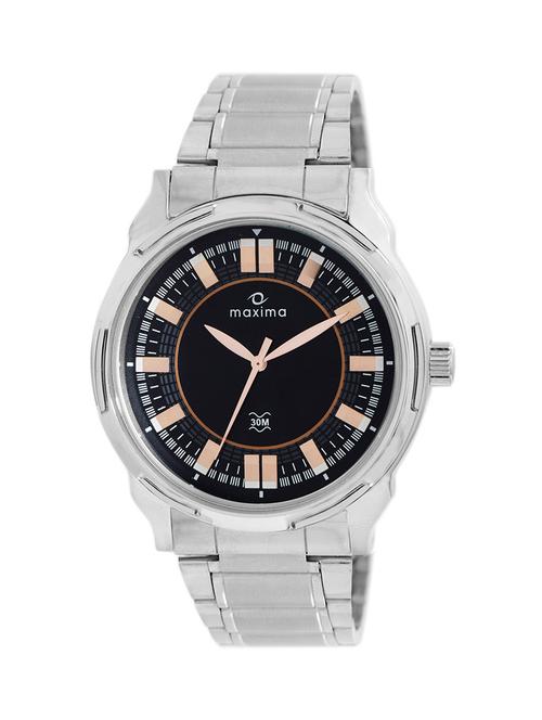 maxima black dial watch for  men -  39830cmgi - 13707500 - Very Small Image - 1