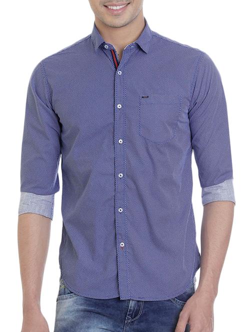 blue cotton casual shirt - 13710676 - Very Small Image - 1