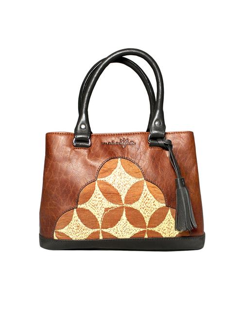 maheejaa brown leather embroidered handbag - 13711673 - Very Small Image - 1
