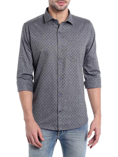grey cotton casual shirt - 13711972 - Very Small Image - 1