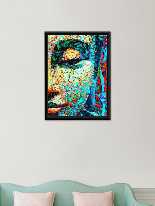 meditating buddha wall poster (with frame) - 13715679 - Very Small Image - 1