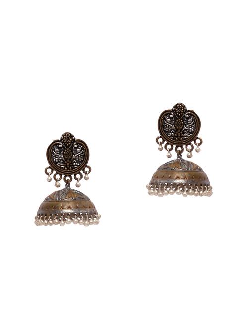 multi colored silver plated drop earring - 13717205 - Very Small Image - 1