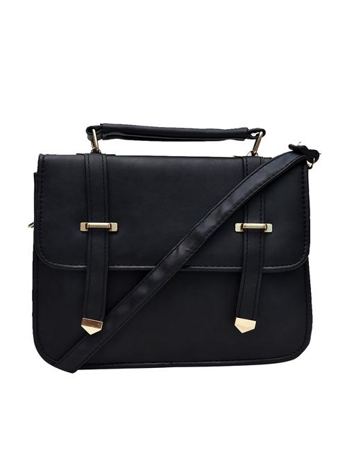 black leatherette regular sling bag - 13718509 - Very Small Image - 1