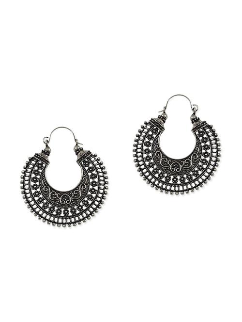 silver plated hoop earrings - 13719064 - Very Small Image - 1