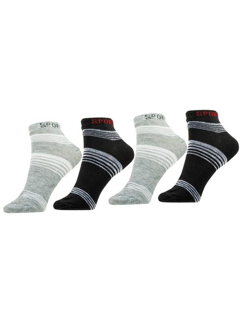 set of 4 multi colored cotton ankle length sock - 13719683 - Very Small Image - 1