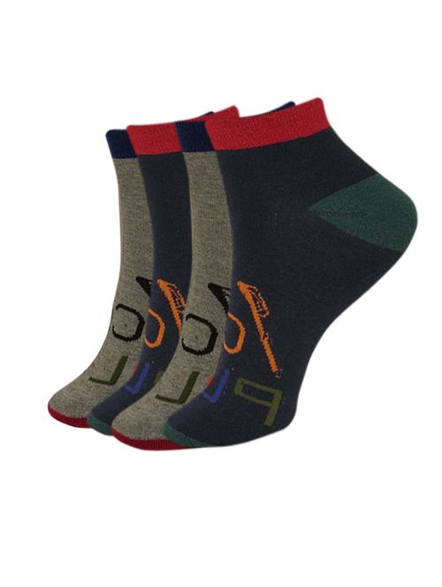 set of 4 multi colored cotton ankle length sock - 13719868 - Very Small Image - 1