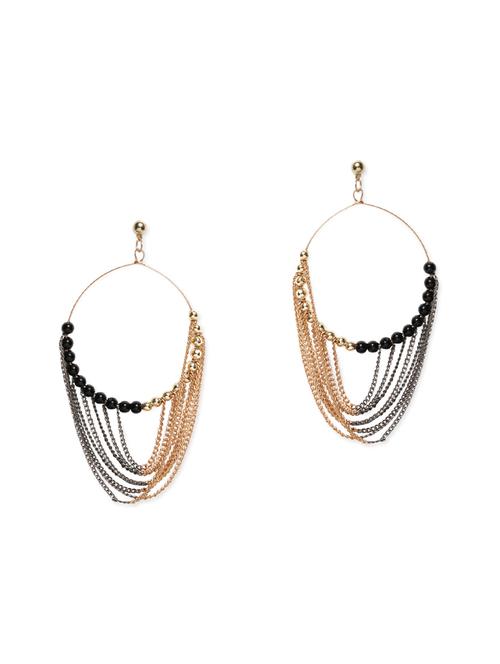 gold metal drop earrings - 13722848 - Very Small Image - 1