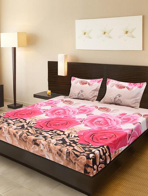 valtellina i love you rose double bedsheet with 2 pillow covers - 13724543 - Very Small Image - 1