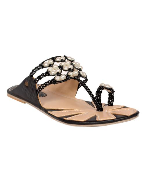 black one toe  kolhapuri - 13724841 - Very Small Image - 1