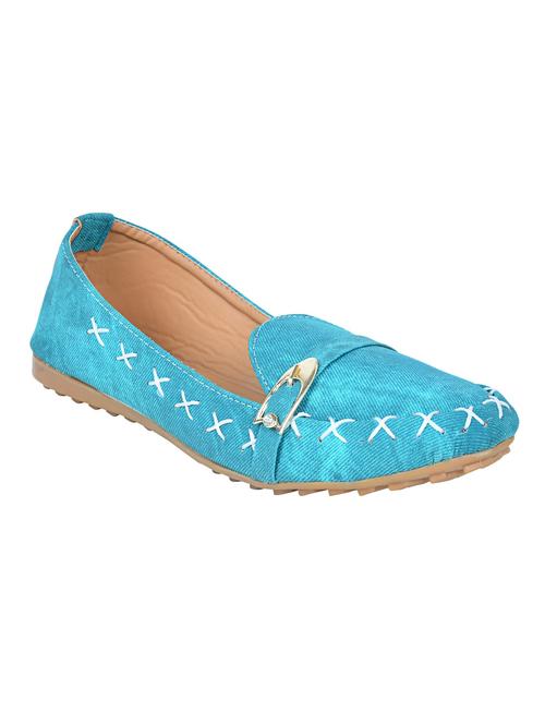 turquoise denim slip on loafers - 13725268 - Very Small Image - 1