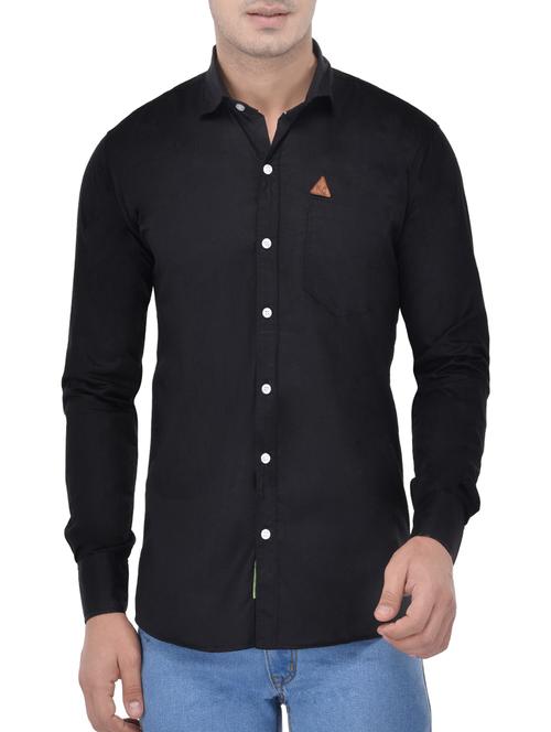 black cotton casual shirt - 13726410 - Very Small Image - 1