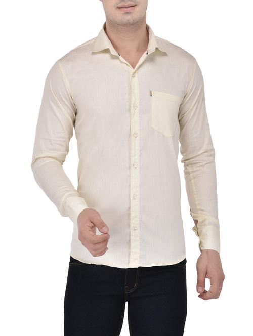yellow cotton casual shirt - 13726424 - Very Small Image - 1