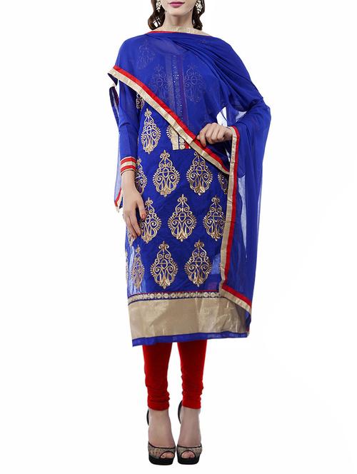 blue georgette set - 13726935 - Very Small Image - 1