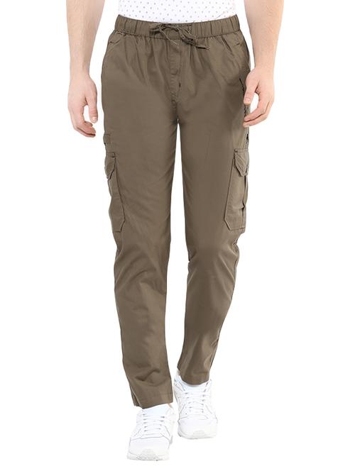 brown cotton cargos casual trouser - 13727024 - Very Small Image - 1