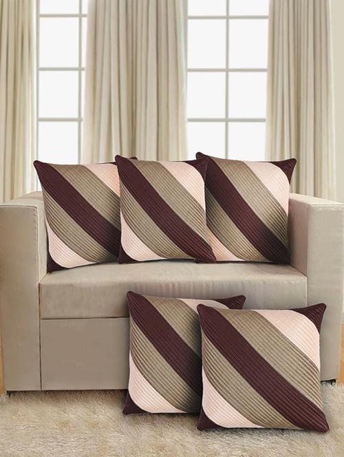 brown jute cushion cover set of 5 - 13727200 - Very Small Image - 1