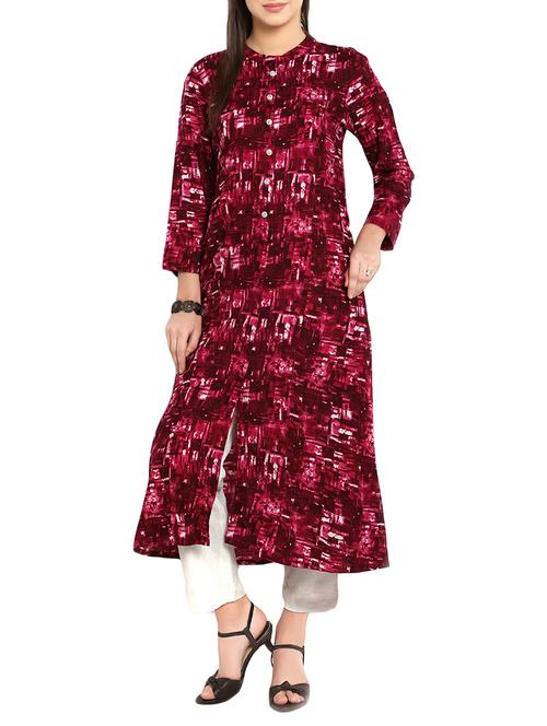 abstract printed kurta with pant set - 13728589 - Very Small Image - 1