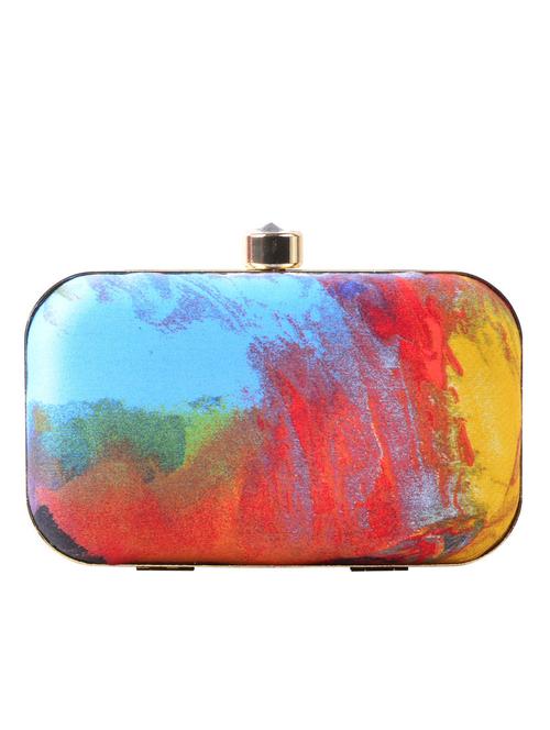 multi colored polyester box clutch - 13729310 - Very Small Image - 1