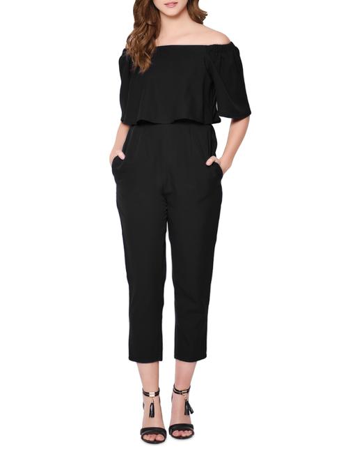 off shoulder ruffle detail jumpsuit - 13729799 - Very Small Image - 1