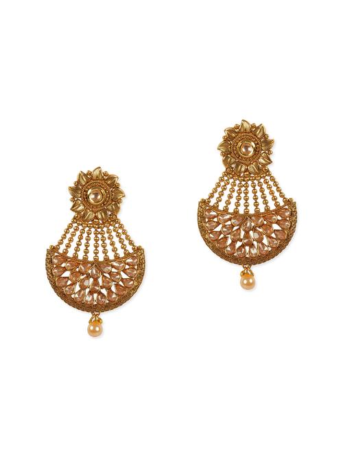 gold metal chandelier earrings - 13729994 - Very Small Image - 1