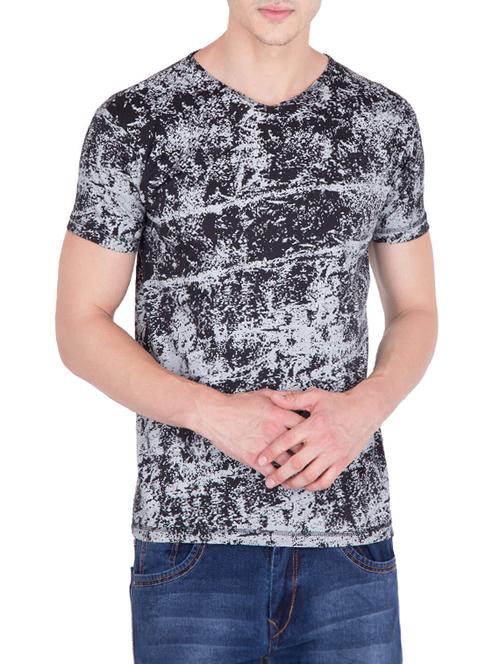 grey abstract print cotton t-shirt - 13731480 - Very Small Image - 1