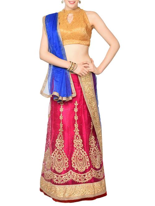 chhabra555 pink zari embroidered lehenga - 13731731 - Very Small Image - 1
